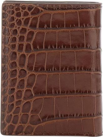 Tom Ford Accessoires, Heren, Bruin, ONE Size, Leer, Exotic Line Opvouwbare Kaarthouder