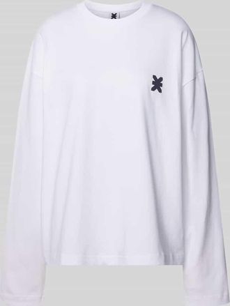 Karo Kauer Oversized Longsleeve mit r&uuml;ckseitigem Statement-Print in Weiss, Gr&ouml;&szlig;e XL