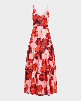 Hutch Arden Tiered Floral-Print Maxi Dress
