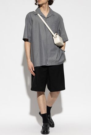 Jacquemus Shirt With A Herringbone Pattern, Mens, Grey