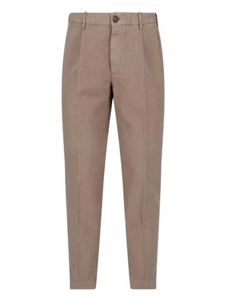Incotex Taupe Cotton Straight-Leg Pants