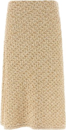 Fabiana Filippi Gold Denim-effect tweed skirt
