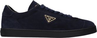 Prada Herrens Turnschuhe aus blauem Wildleder