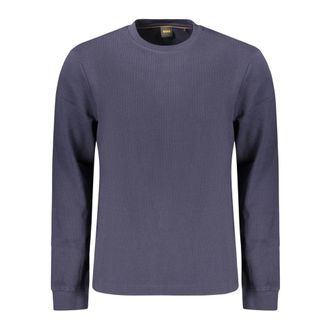 HUGO BOSS We Tempest Waffle Top - Knitwear - Hombre - Azul - 2XL