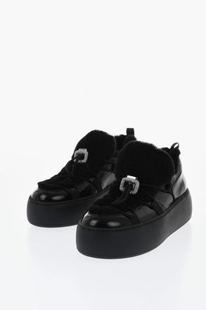 Roger Vivier Sneakers Basse in Pelle Lucida con Suola 5cm Roger Vivier