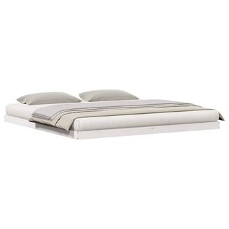 Berkfield Home White Floor Bed Frame White 180x220 cm Solid Wood Pine