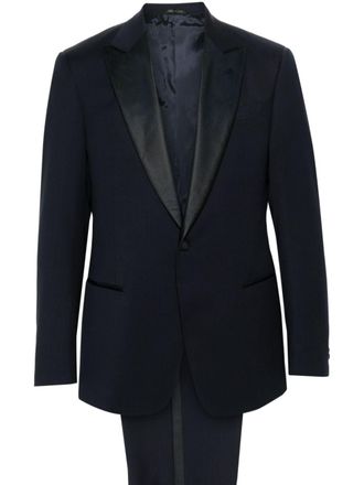 Giorgio Armani Pak met enkele rij knopen - Blauw