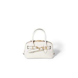 Miu Miu Aventure Crocodile Embossed Calfskin Mini-bag, Woman, White