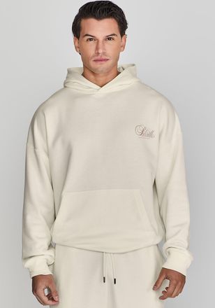 Siksilk Sudadera con capucha gráfica crudo para hombre SikSilk L