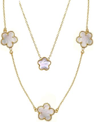 Adornia Set of 2 Assorted Clover Necklaces in Gold at Nordstrom Rack
