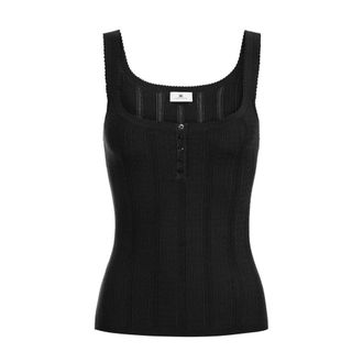 Elisabetta Franchi Dames, Tops, Zwart, Maat: L Zijde