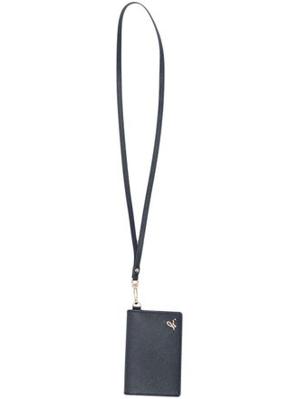 agn&egrave;s b. logo-detail leather cardholder - women - Calf Leather - One Size - Blue
