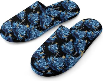 Generic Poseidon-Greek God Mens Cotton Slippers Memory Foam Comfort House Shoes Winter Indoor Slipper for Hotel Casa Spa