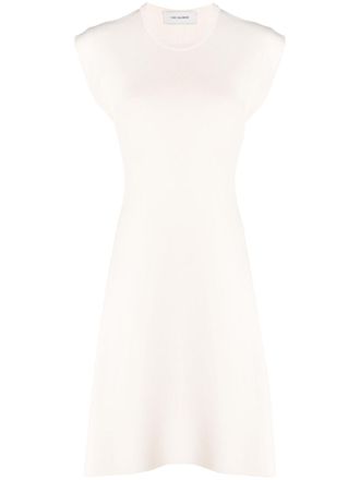 Yves Salomon fine-ribbed sleeveless mini dress - Neutrals