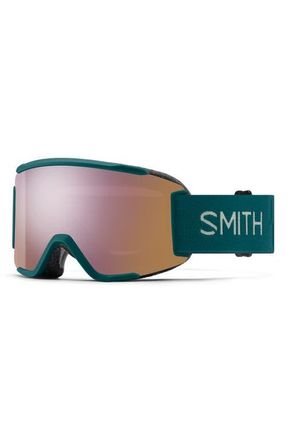 Smith Squad 180mm ChromaPop Snow Goggles in Malachite /Rose Gold at Nordstrom