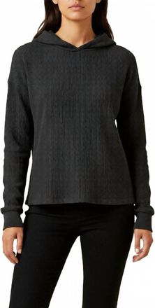 Mod-o-doc Long Sleeve Cropped Hoodie In Black