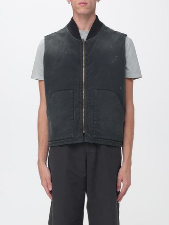 Maison Margiela Gilet in cotone con collo bomber e orlo elasticizzato