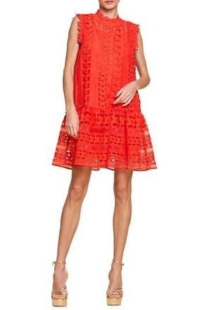 Ciebon Cara Butterfly Lace Shift Dress in Coral at Nordstrom Rack, Size Small