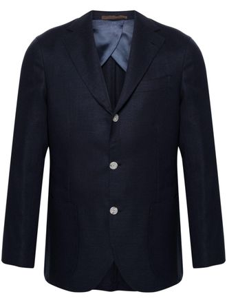Barba Blazer monopetto con revers a lancia - Blu