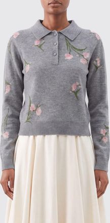 Erdem Polo in maglia di lana a maniche lunghe con motivo floreale
