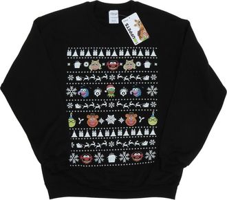 Disney Heren The Muppets Kerstmis Hoofden Sweatshirt (Zwart)