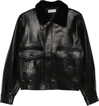 Ernest W. Baker Chaqueta de piel con bolsillos de solapa - Jackets - Hombre - Negro - M