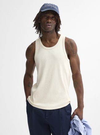 Le 31 Mens Ribbed stretch jersey Tank Top