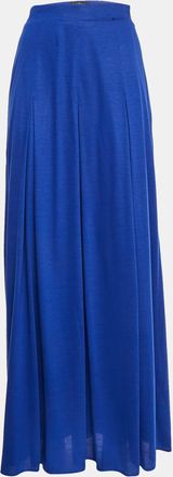 Roberto Cavalli Class Roberto Cavalli Blue Jersey Knit Zip Up Maxi Skirt