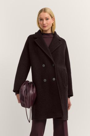 Bugatti Wollmantel BUGATTI Flexcity, Damen, Gr. 34, 690, rost, 75% Wolle, 25% Polyamid, unifarben, regular fit, normaler Saum, M&auml;ntel Wollmantel, im Regular F