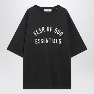 Fear of God Black Washed T Shirt With Logo Print
