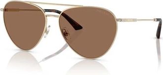Jimmy Choo London Zonnebril in pilotmodel met kristalversiering - Dames - Zonnebrillen - Geel - 60 MM - Accessoires