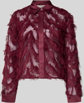 Selected Regular Fit Hemdbluse in semitransparenter Optik Modell MYLINE in Pflaume, Größe 34