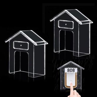 OEM Juego De 2 Fundas Protectoras Transparentes E Impermeables Para Timbre Inal&aacute;mbrico: Protecci&oacute;n Contra La Lluvia Para Timbre Exterior Y Control De