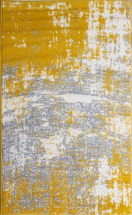 Kukoon Yellow Ochre Grey Distressed Abstract Living Area Rug | Size: 240 cm x 330 cm