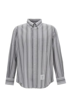 Thom Browne Grey Regular Stripes Shirts