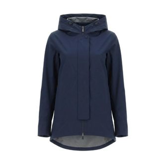 Herno Gore-Tex Layered Hooded Jacket - female - Herno - Winter Jackets - Blue - XL - Jackets
