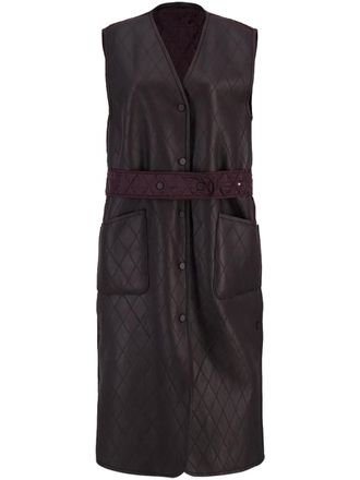 Fendi reversible vest - women - Lambskin/Polyester - 40 - Brown