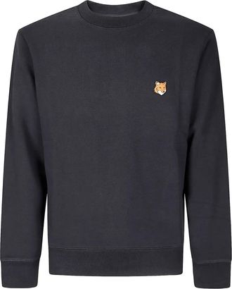 Maison Kitsuné Fox Head-motif cotton sweatshirt - Black