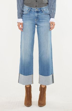 Kancan Kenny Mid Rise Crop Wide Leg Jeans in Medium Wash at Nordstrom, Size 31