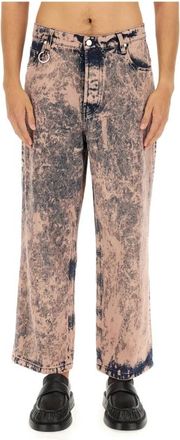 &Eacute;tudes Studio Wide Leg Overdyed Jeans - Heren - Regular Fit Jeans - Roze - L - Katoen - Jeans
