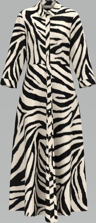 Y.A.S Hemdblusenkleid Y.A.S YASSAVANNA LONG SHIRT DRESS, Damen, Gr. XL, N-Gr, birch aop:zebra print, Web, Obermaterial: 100% Viskose, bedruckt, relaxed fit 