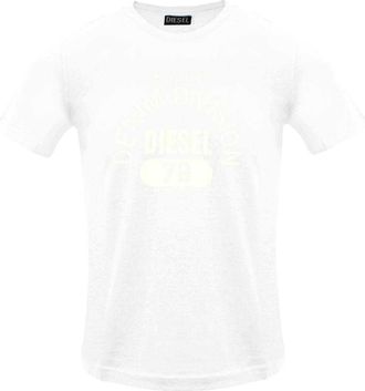Diesel Heren Eigendom van Denim Divisie Logo T-Shirt (Wit)
