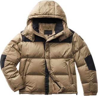 Blauer Nylon Jas met Capuchon - Heren - Winterjassen - Beige - S - Nylon - Jassen