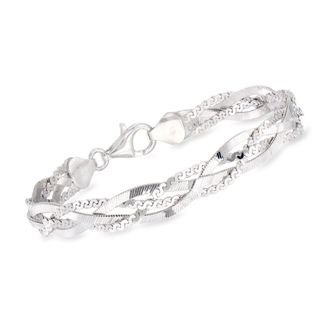 Ross-Simons Italian Sterling Silver Braided Bracelet