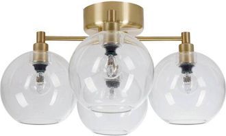 Belid Gloria - L&aacute;mpara De Techo Tipo Globo Con 4 Luces, Vidrio Transparente, Lat&oacute;n, E14
