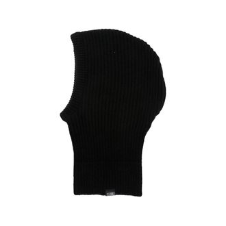 Maison Margiela Geribbelde Beanie met Logopatch - Dames - Hoeden - Zwart - M - Accessoires