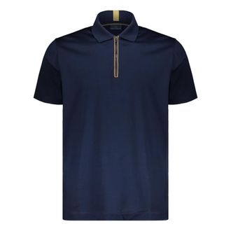 Paul & Shark Paul & Shark, Polo Shirts, male, Blue, Size: L Short Sleeve Zip Polo