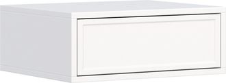 Selsey Selsey Velveto - Mesita De Noche Suspendida Con Caj&oacute;n, Blanco, 50 Cm