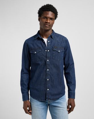 Lee Jeanshemd LEE REGULAR WESTERN, Herren, Gr. 5XL, rinse, Denim/Jeans, Obermaterial: 100% Baumwolle, casual, regular fit, Langarm, Hemden Jeanshemd