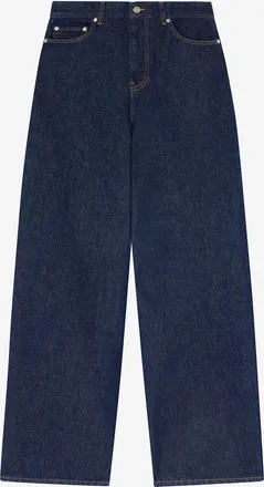 Ganni Navy Izey Jeans in Dark Rinse Denim - Size 24W/33L Organic Cotton